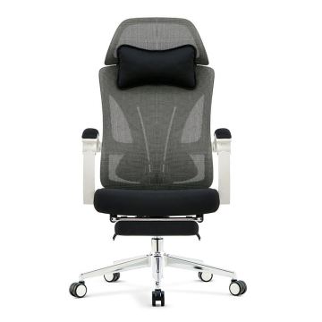 Affordable Ergonomic Office Chair with Recliner, Headrest, and Swivel Functionality in Mesh Fabric