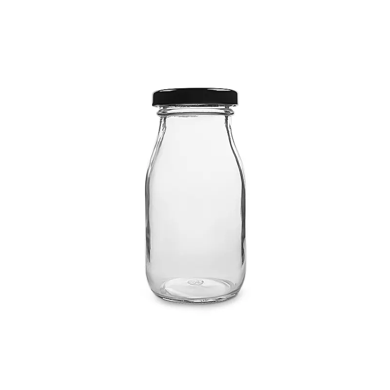 200ml Glass Milk Bottle With Metal Lid2 Png