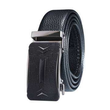 Customized Black Metal Automatic Buckle Men's Belt: Western Style, OEM Fashionable Design
