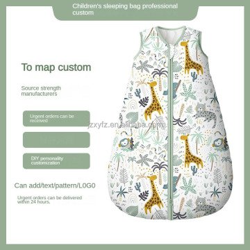Integrated Anti-Kick Winter Warm Cotton Baby Sleeping Bag with Zipper Closure