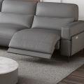 Kulit kulit sofa sudut abu-abu peteng