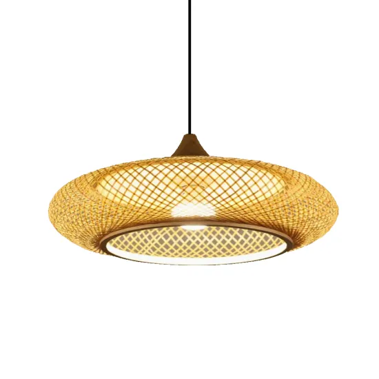 Handcrafted Bamboo and Rattan Pendant Light Chandelier: A Unique Home Decor Light Fixture - RT0212