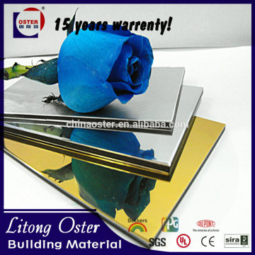 Silver /Gold mirror aluminum composite panel for interior decoration