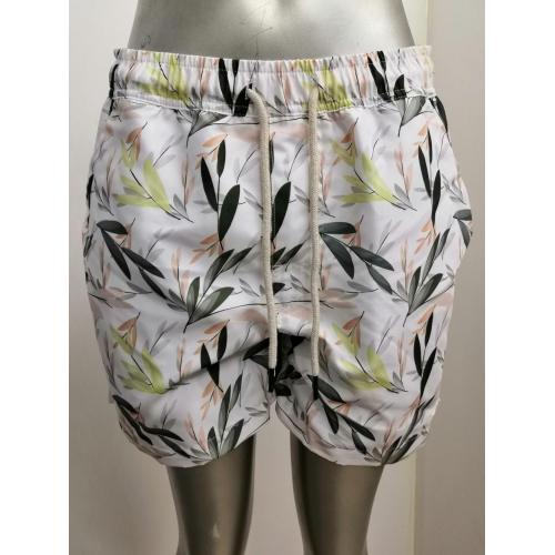 Vintage Lily Print Men's Beach Shorts