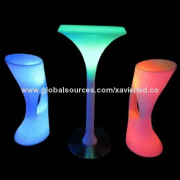 60 x 60 x 108cm Bar Table Glowing Furniture, IR Controller Rechargeable 5W 110-240V