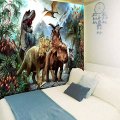 Dinosaur Tapestry Wall Hanging Wild Anicient Animals Wall Tapestry Tropical Rain Forest Jungle Natural Wall Blanket Home Decor