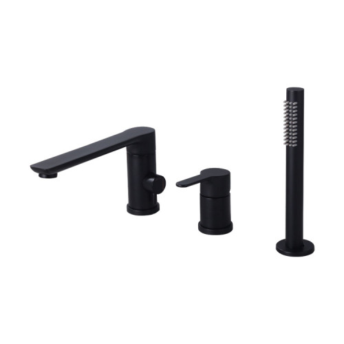 Matte Black Double Handle 3 Holes Shower Bathtub