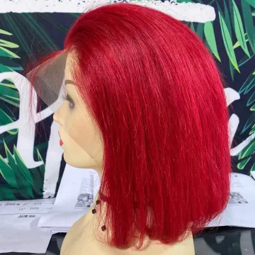 Wavy Water Wave\Body wave Kinky Bob Wig,Ombre Colore Human Hair Full Lace Black\Green\Yellow\Grey\Red\Purple\Orange\Blue Bob Wig