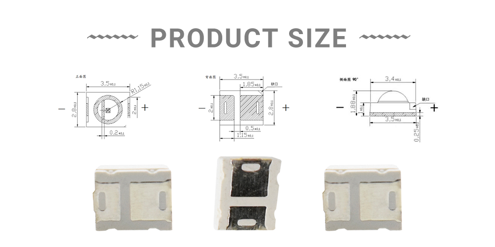 Size of 900nm IR SMD LEDs