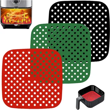 8.5 Inch Eco-Friendly Reusable Silicone Air Fryer Mat: Non-Stick, Square Air Fryer Liner