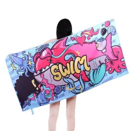 square Beach Towel with Drawstring Backpack Custom Printed Microfiber towel