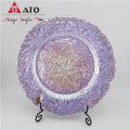 Eco-friendly 13 inch circle glass charger plates