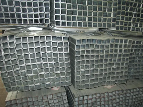 Silvery ERW standard dimension SHS pre-galvanized hollow section pipe