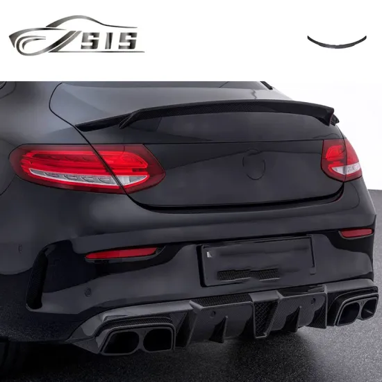 2014-2016 C-Class W205 C63 Coupe Trunk Spoiler - Carbon Fiber Bumper Diffuser Wings