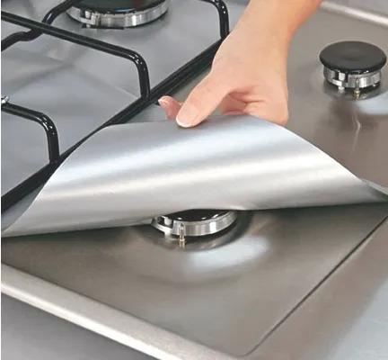 Non-stick Reusable gas hob protector; keep clean on top of stove set of 4pcs ; 27*27cm