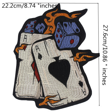 Cartes à jouer patchs de broderie moto fer sur