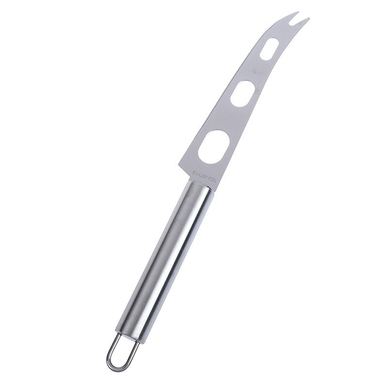 1pc Cheese Knife Stainless Steel Cheese Knife With Fork Tip Serrated Cheese Butter Knife Slicer Cutter Cheese Tools