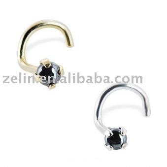 Noble diamond Nose screw & Pins body piercing jewelry