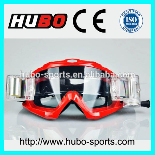 High quality anti wind anti dirt roll off system dirtbike goggles with anti slip silicon strap