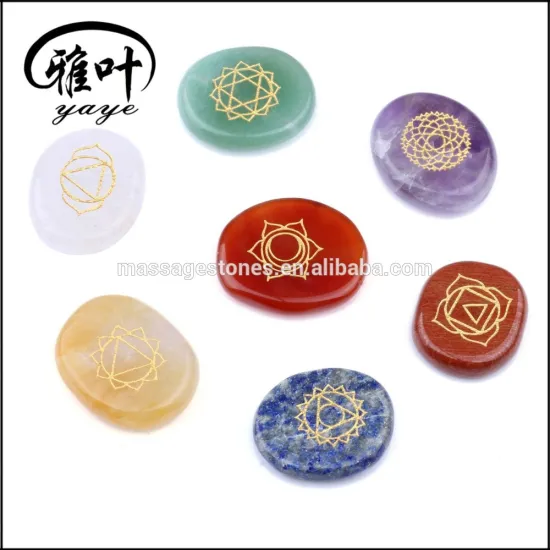 Wholesale Mixed 7pcs Palm stones Semi Precious Gemstones Chakra Set