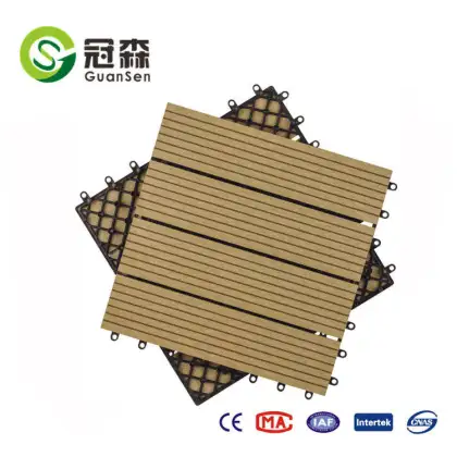 Wood and Cork Laminated Deck Covering Engineering - Wood Plastic Composite WPC Floor