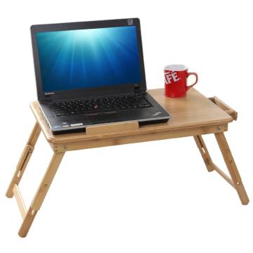 Natural Bamboo Adjustable Laptop Stand Up Tablet Reading Table Desk in Bed