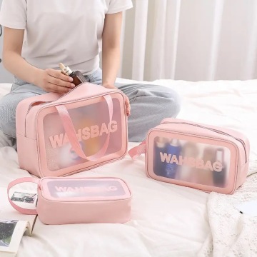 PU Polyester Transparent Makeup Waterproof Bag