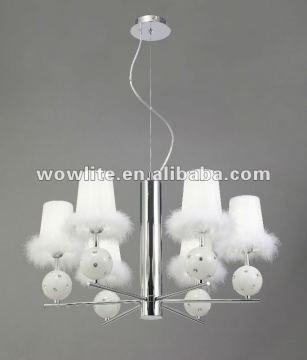 Modern fabric shade chandelierD1118A-6WH