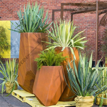 Corten steel planter boxes