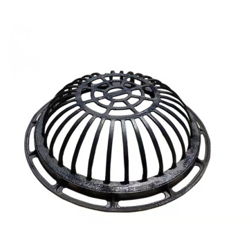 Round overflow cast iron manhole cover