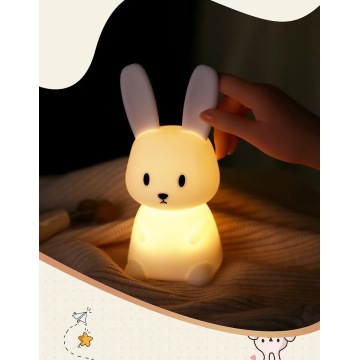 Silicone rabbit touchable night light for baby