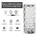 RGB Night Light Touch USB رومانسية LED Rose Diamond Table Lamps for Bedroom Party عشاء الإبداع الأضواء الإبداعية