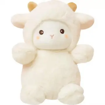 Cute little white plush stuffed children's toy