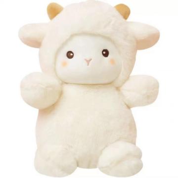 Cute little white plush stuffed children's toy