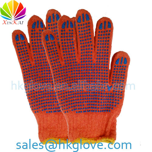 7Gauge pvc dot palm cotton glove HKA4076