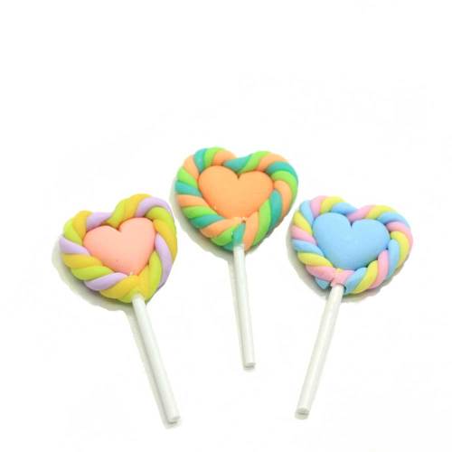 Colorful Heart Candy Shaped Polymer Clay For DIY Craft Decoration gIrls Garment Ornaments Nail Hair Arts Accessory