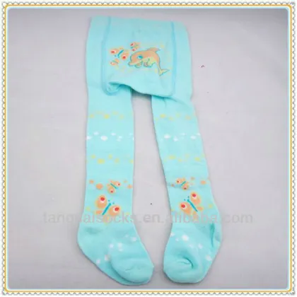 Blue Cotton Baby Girl Tights Pantyhose