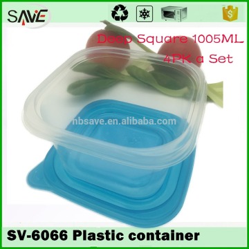 2016 Food premium PP material eco friendly plastic disposable square container for one time