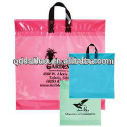 Customed Clear Tinted Soft Loop Handle Poly Bag