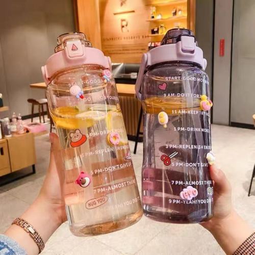 Sport Water Bottle Plastic Large Plastic Sports Water Bottle with Time Marker Manufactory