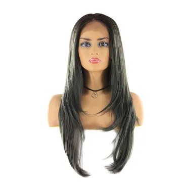 Long  straight Lace Front Synthetic Hair Wigs For Women Ombre Blonde Brown Color Lace Frontal Wig Free Middle Side Part wigs