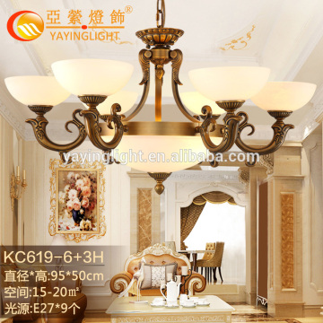 retrospective brass glass chandeliers for dining room, fancy elegant nice dinning room stylish pendant