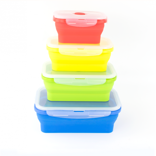 Collapsible microwave silicone bento lunch box