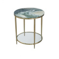 Meja kopi Marble Round With Double-Desk