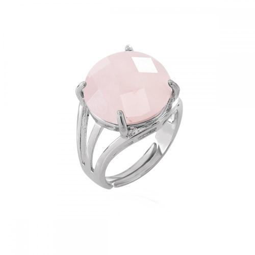 Assorted Rose Quartz Beads Rings Owl Shape Ring for Women Pink Rose Quartz Heart Rings for Girl Women Wedding Adjustable ring
