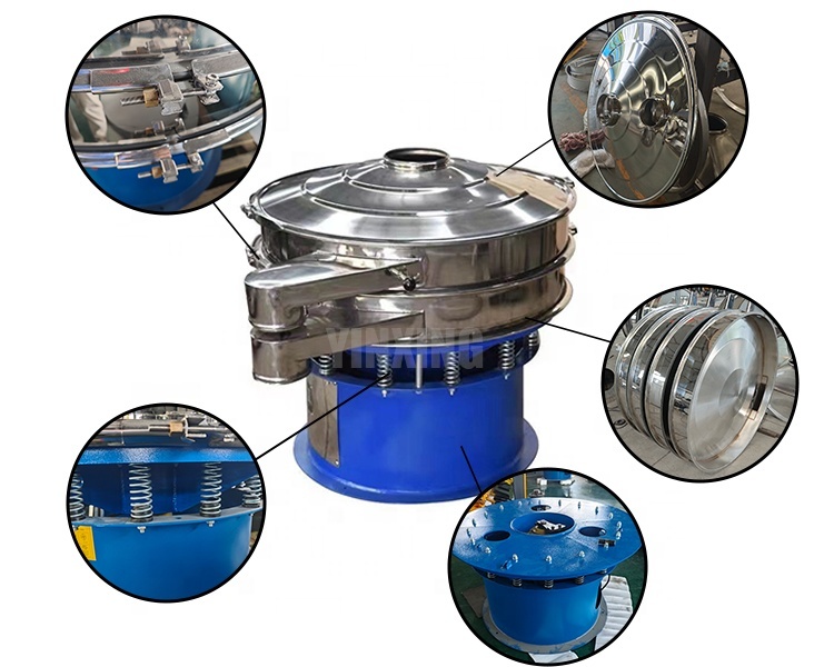 Food Grade Ultrasonic Cinnamon and Clove Powder Sieve 304 Rotary Screen