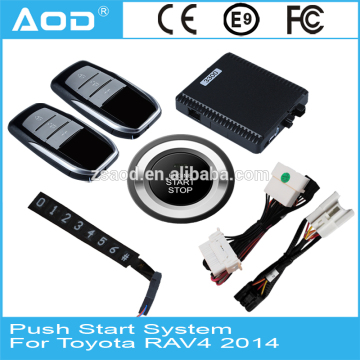 One touch engine start stop button with PKE car alarm system for Toyota RAV4 2014