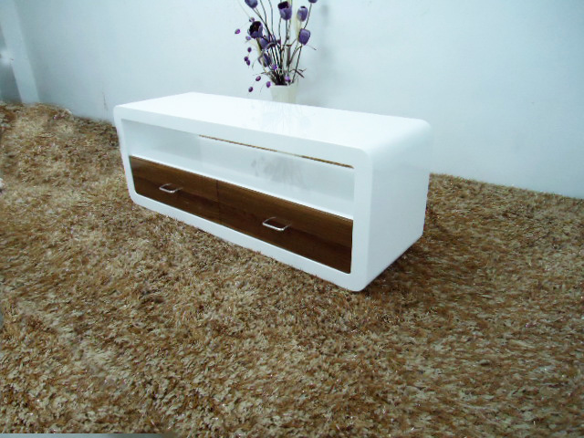 Contemporary white high gloss TV stand