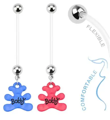BioFlex Pregnancy Belly Ring Heart Boy&Girl