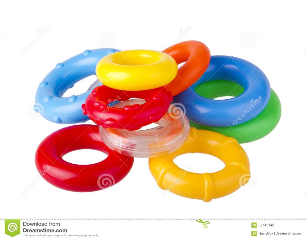 Colored plastic housing for toy rings